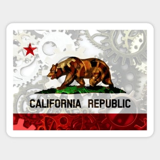 Flag of California - Gears Sticker